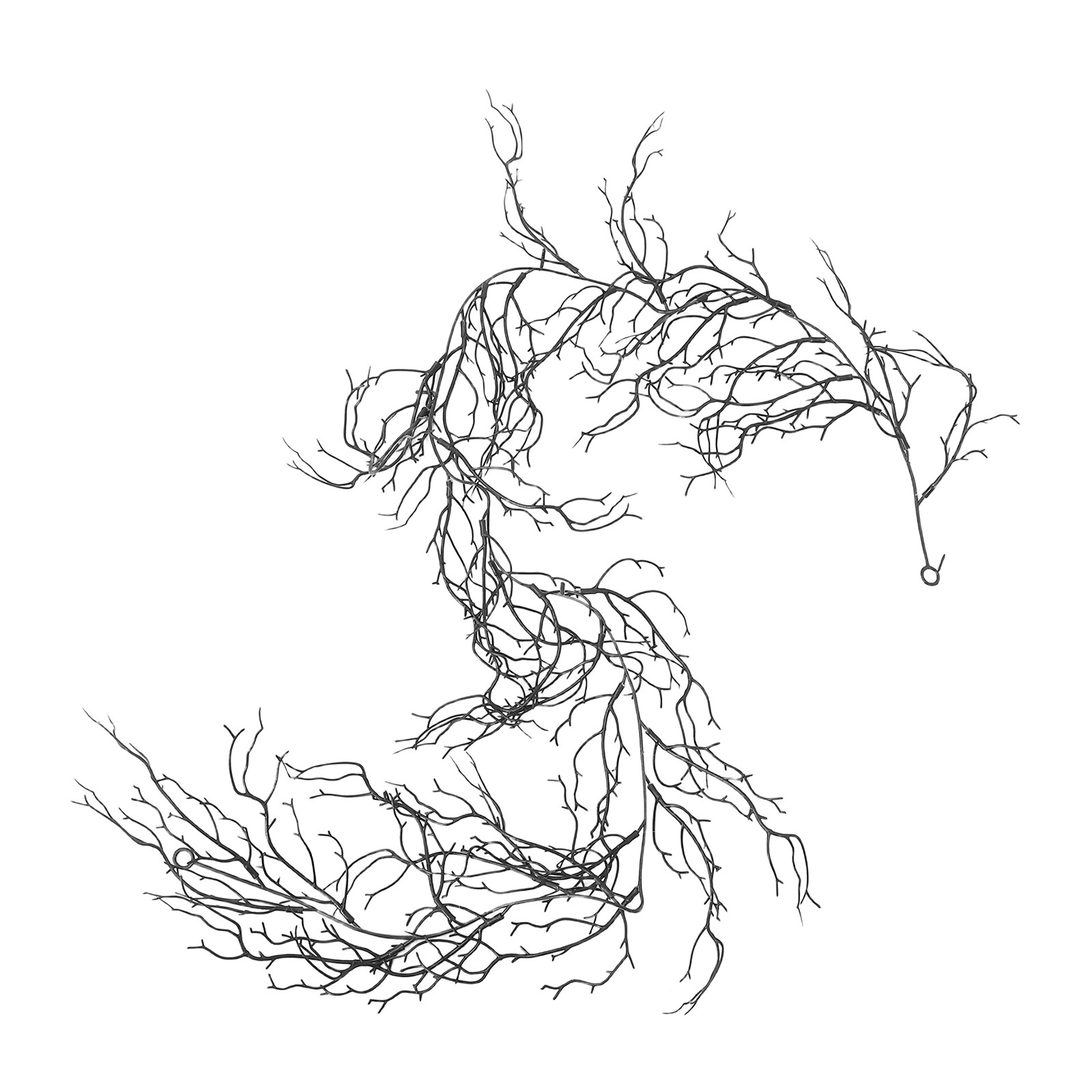 Branch Curly Willow - กิ่งวิลโลว์สีดำหยิกงอได้ ทำจากพลาสติก ใช้ตกแต่ง สมจริง เหมาะสำหรับฮาโลวีน ใช้ประดับตกแต่งภายในและภายนอก