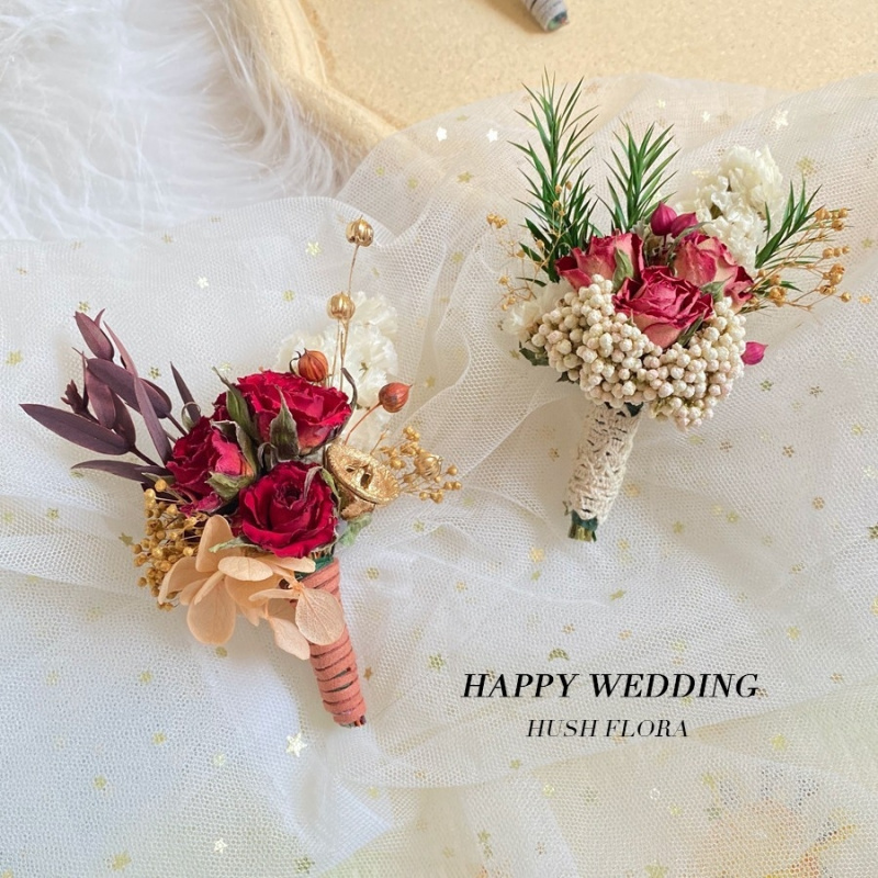 Dried Flower Bunch - ช่อดอกไม้แห้งขนาดเล็ก สวยงามและสดชื่น ของที่ระลึกแบบ DIY ดอกไม้ประดับติดเสื้อ ดอกไม้แห้งแบบคงรูป