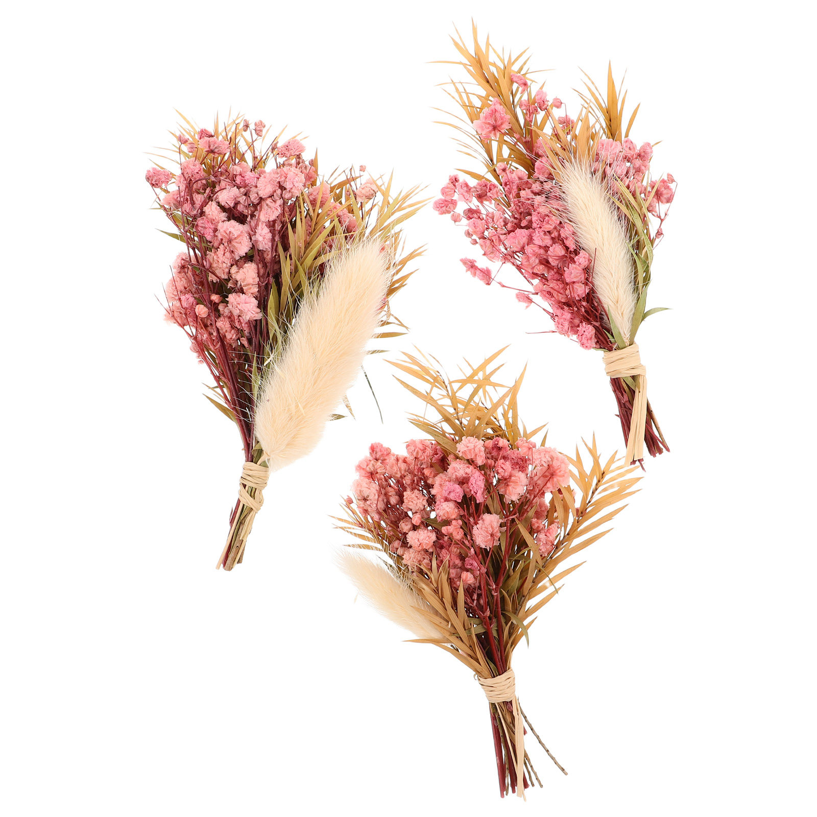 Dried Flower Bunch - ช่อดอกไม้แห้งขนาดเล็ก 3 ชิ้น ชุดดอกไม้แห้งธรรมชาติขนาดเล็ก ตกแต่งแจกัน ของตกแต่งบ้านขนาดกะทัดรัด