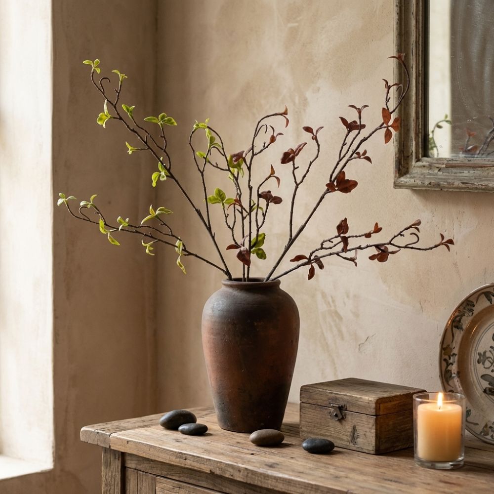 Branch Curly Willow - กิ่งไม้จำลองแบบเหมือนจริง กิ่งวิลโลว์แห้ง งอได้ ทำจากพลาสติก ตกแต่งต้นไม้ ต้นไม้ประดิษฐ์