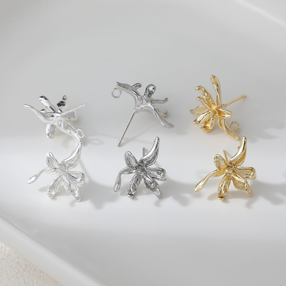 Flower Supply - 4PCS Dainty ดอกไม้รูปร่างหู Studs DIY ต่างหูเครื่องประดับทําผลอุปกรณ์