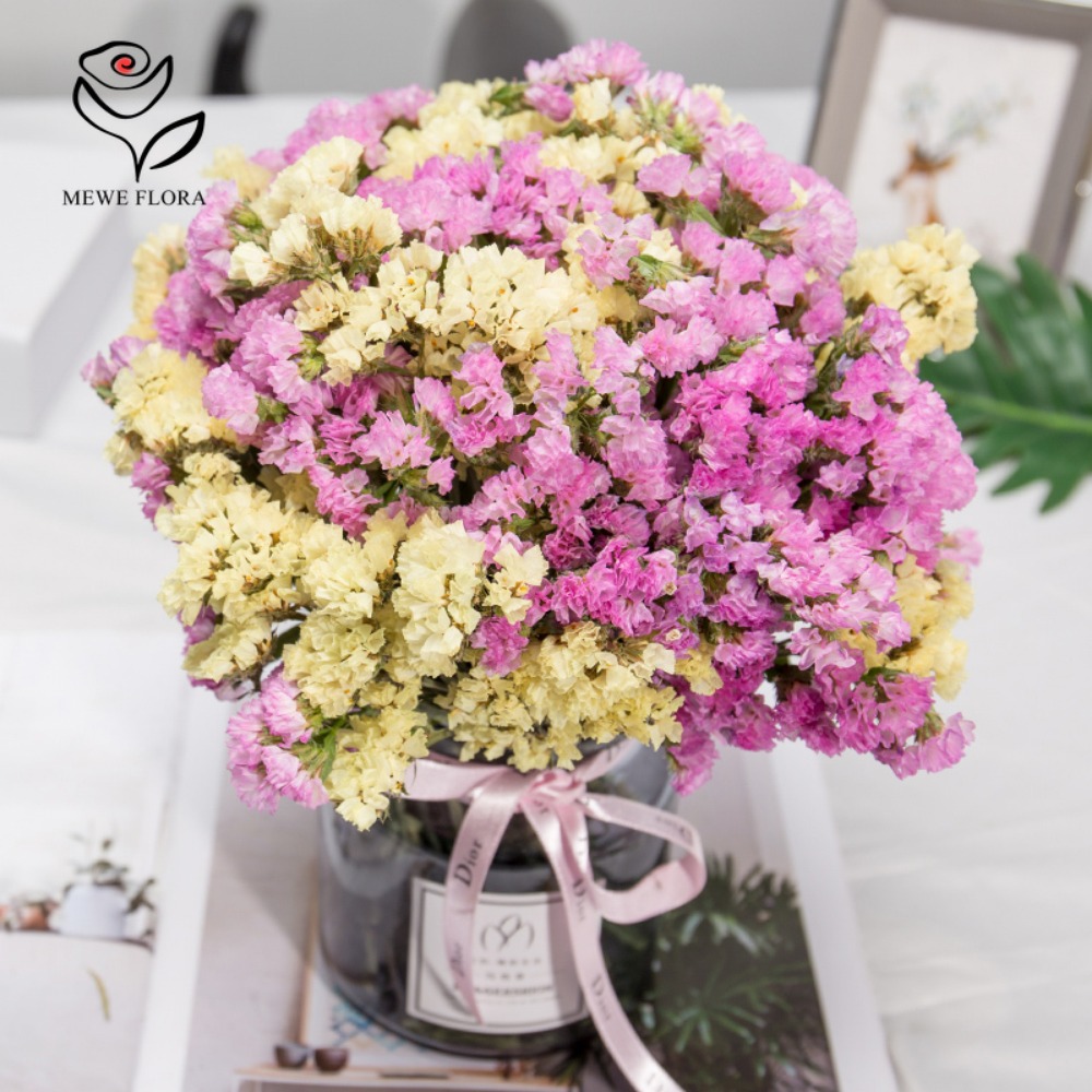 Dried Flower Bunch - 100กรัมแห้งลืมฉันไม่ได้ดอกไม้มีกลิ่นหอม Myosotis อมตะการตกแต่งบ้านอุปกรณ์เสริมของตกแต่งงานแต่งงานของขวัญวันวาเลนไทน์