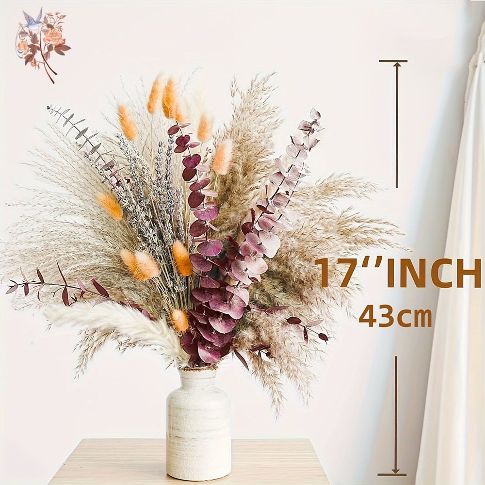75PCS แห้ง Pampas Eucalyptus L - Dried Flower Bunch บทวิจารณ์และราคา