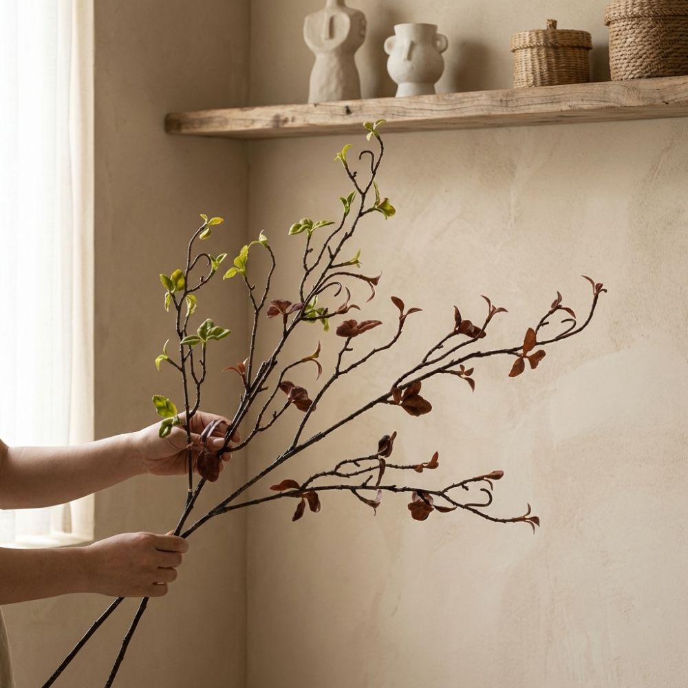 กิ่งวิลโลว์ประดิษฐ์สัมผัสเหมือ - Branch Curly Willow บทวิจารณ์และราคา