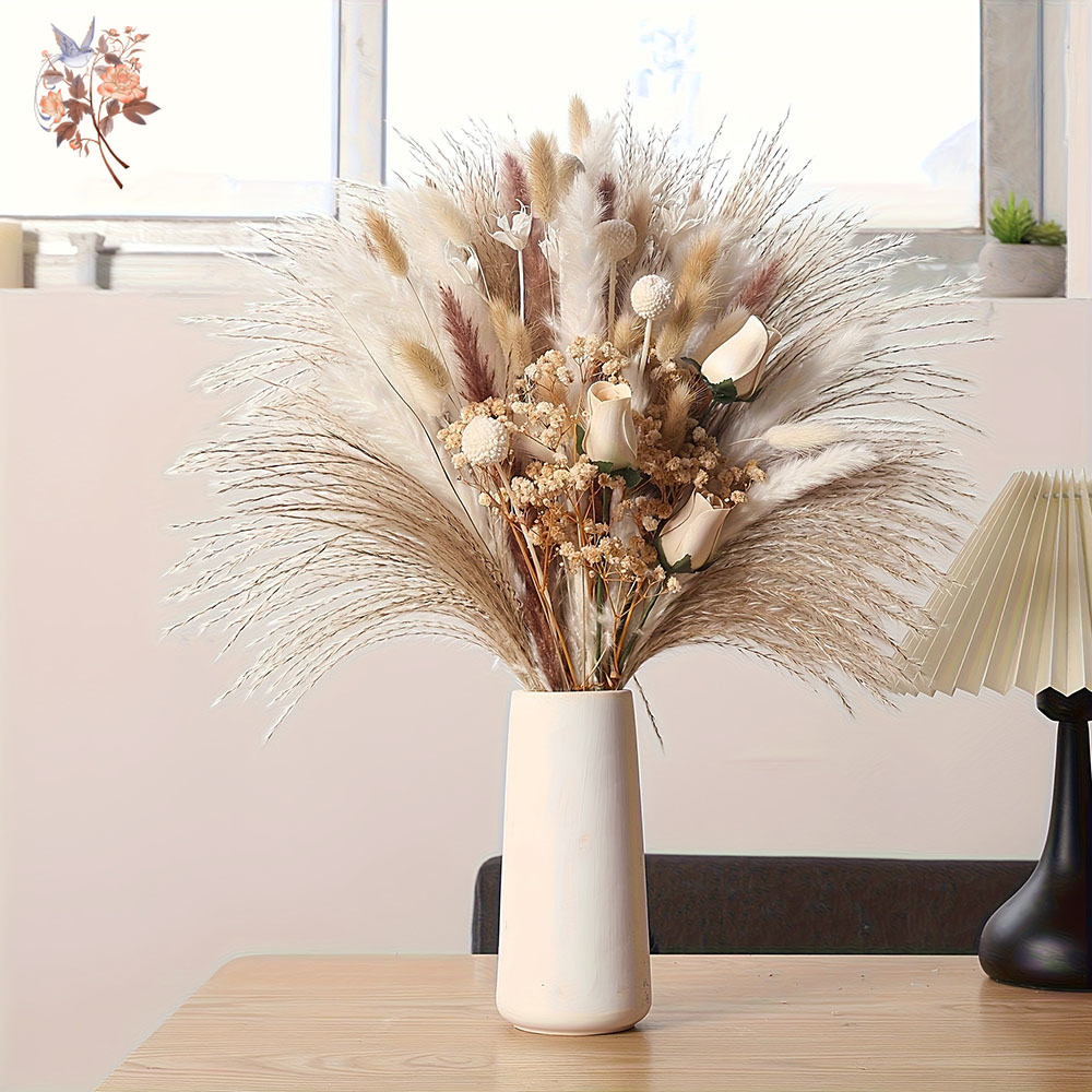 ช่อดอกไม้แห้งประดิษฐ์ 80 ชิ้น  - Dried Flower Bunch บทวิจารณ์และราคา