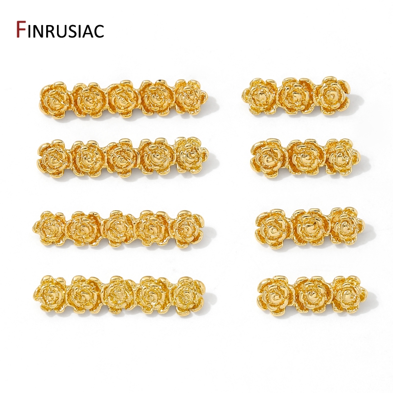 ตัวคั่นลูกปัดรูปดอกกุหลาบชุบทอ - Flower Supply บทวิจารณ์และราคา