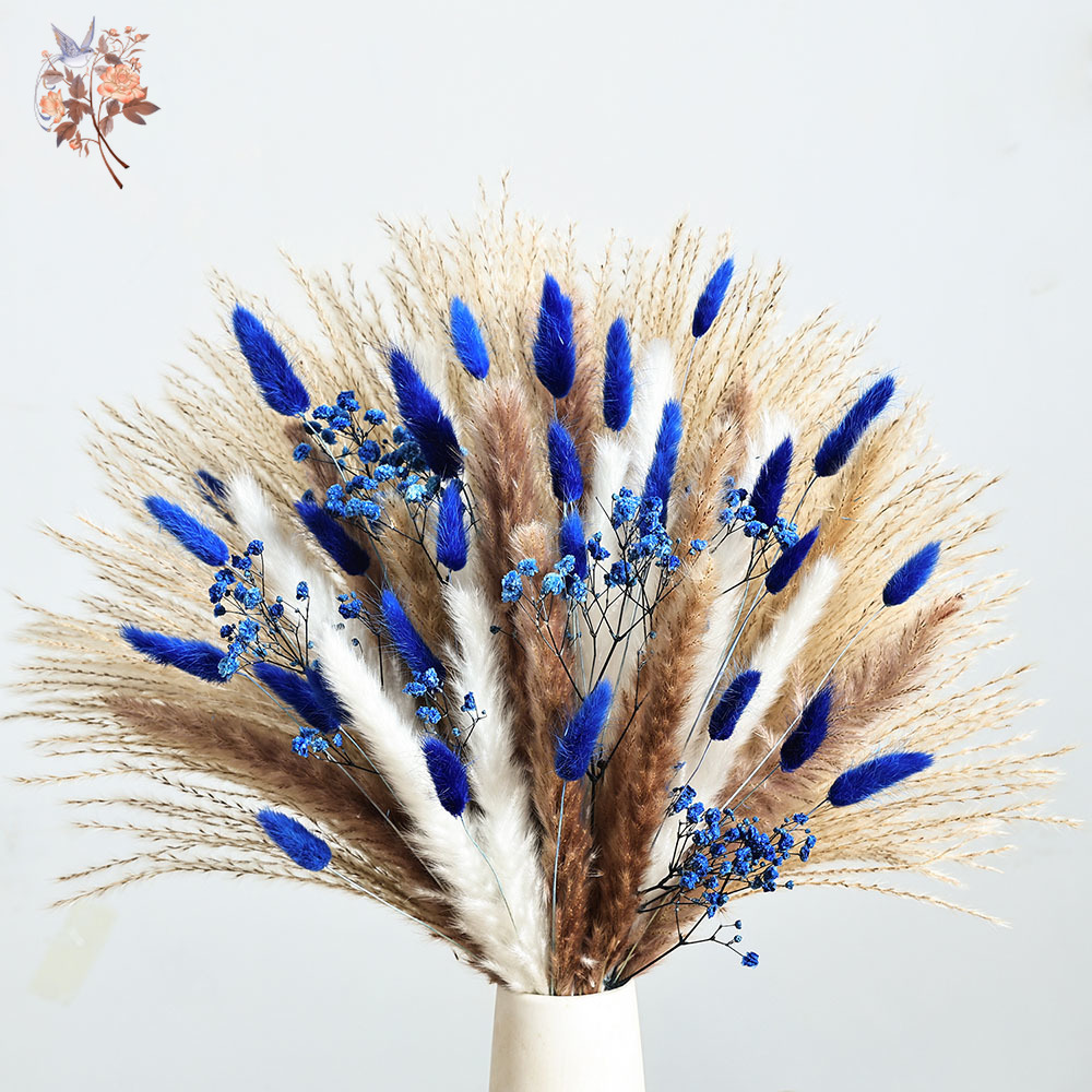 70 Stem Blue Fluffly หางกระต่า - Dried Flower Bunch บทวิจารณ์และราคา