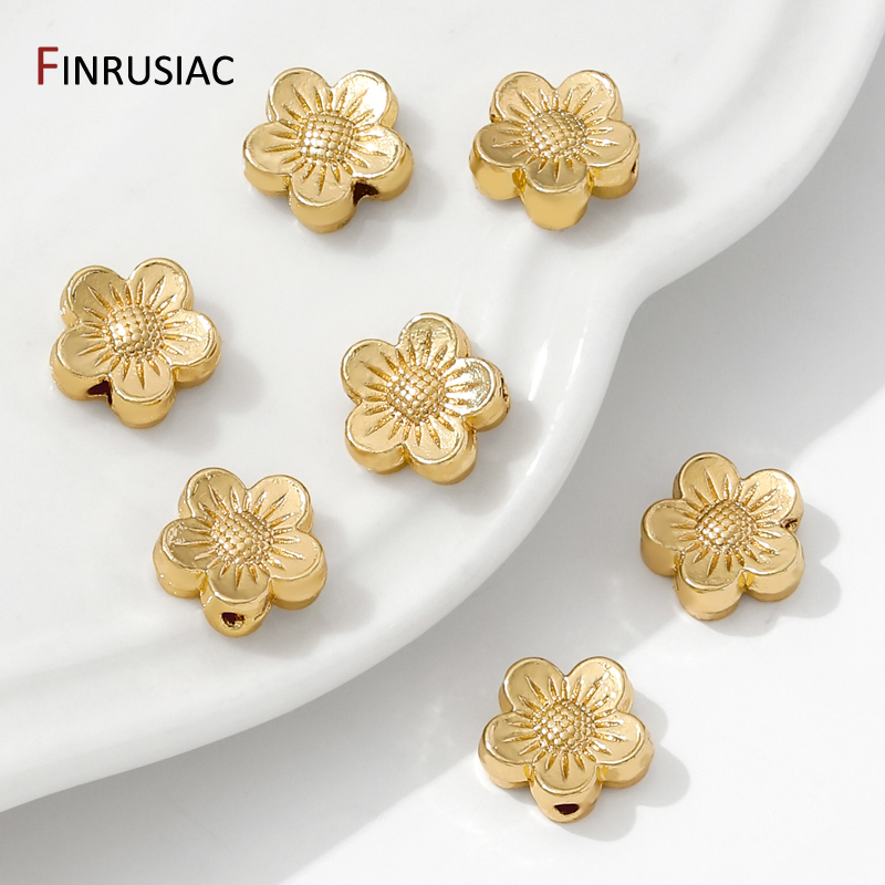 ลูกปัดทองเหลืองชุบทอง 14K รูปด - Flower Supply บทวิจารณ์และราคา