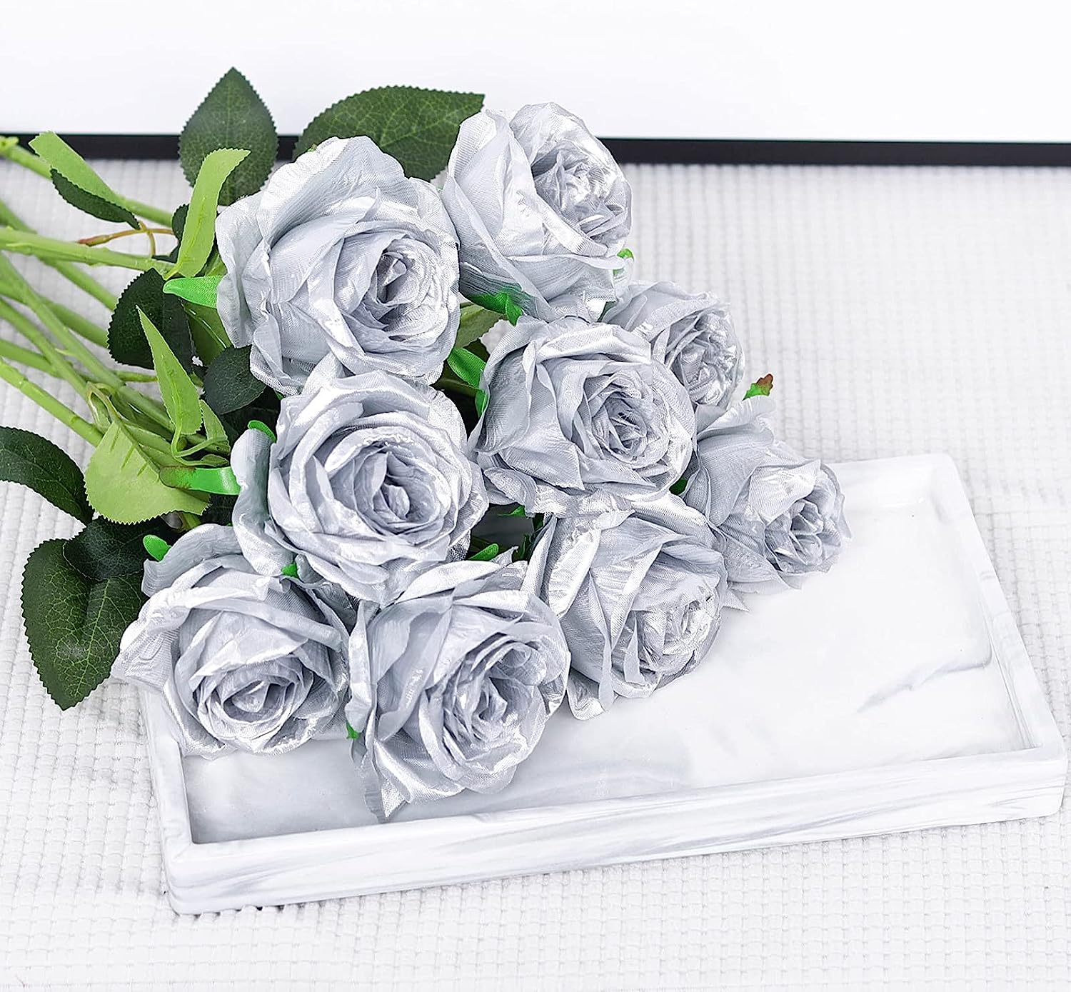 ดอกกุหลาบก้านยาวสีเงินเทียมสำห - Dried Flower Bunch บทวิจารณ์และราคา