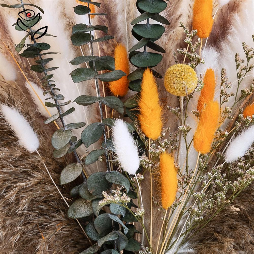 65 ชิ้นสีส้ม Pampas Grass ช่อด - Dried Flower Bunch บทวิจารณ์และราคา